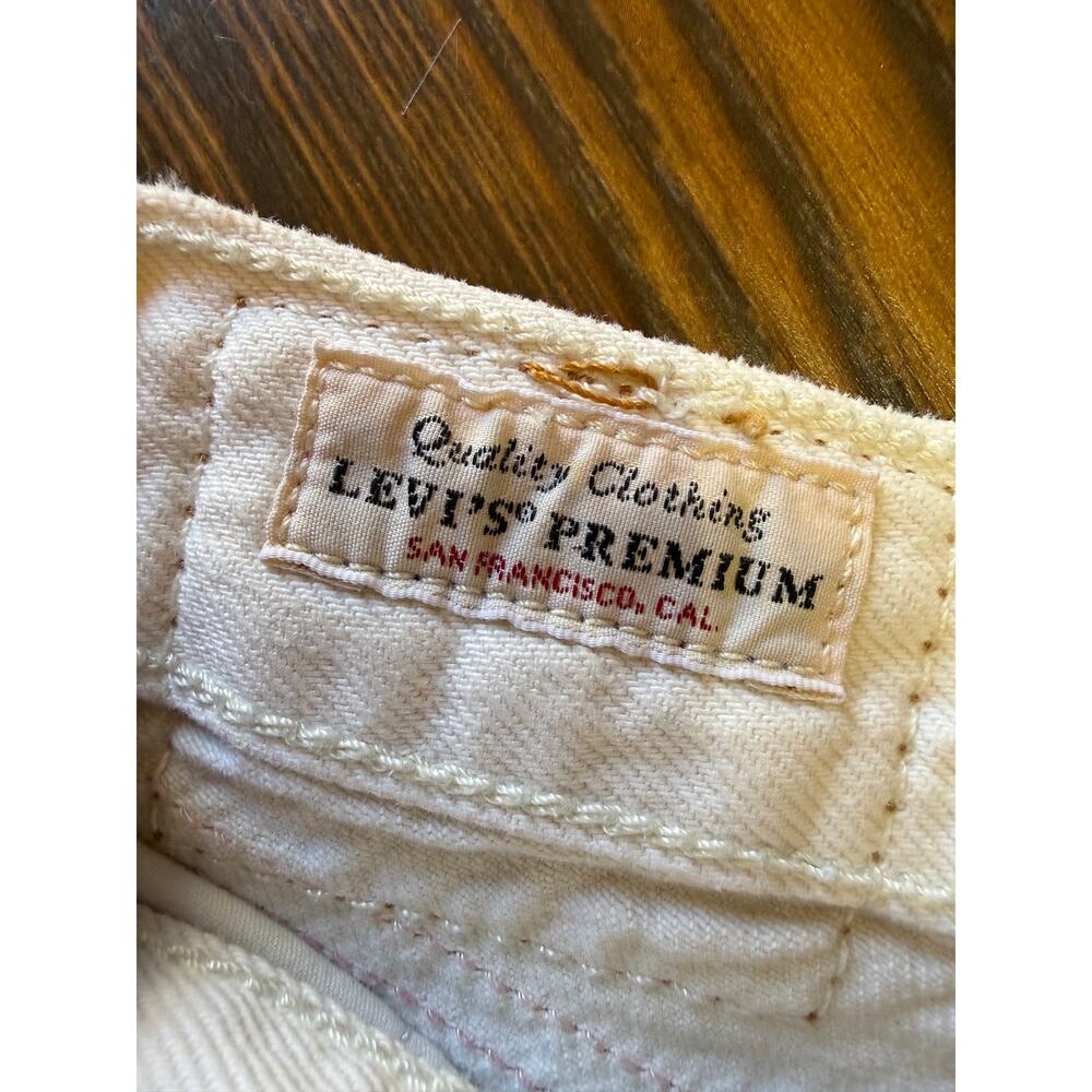 Levi’s Ribcage Straight Ankle Rainbow White Denim Jeans Size 29 - Picture 6 of 13